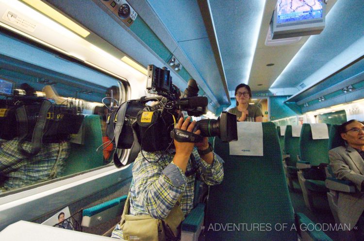 Filming on the train from Seoul to Mokpo