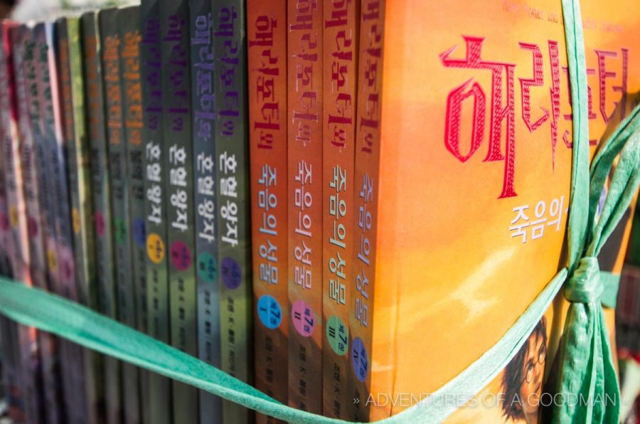 Harry Potter books for sale in Namdaemun Market - Seoul, South Korea