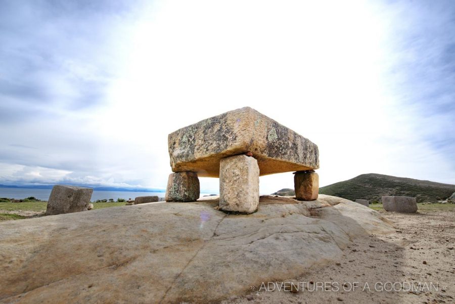 This Incan sacrificial alter can be found among the archaeological ruins on the northern side of Isla del Sol