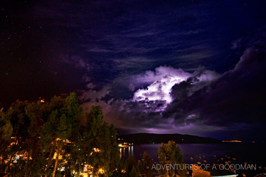 Lightning was a common part of the night sky over Lake Titicaca