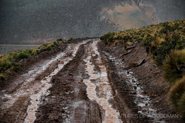 All those spots and dots in this photograph are a mix of hail, sleet and rain.