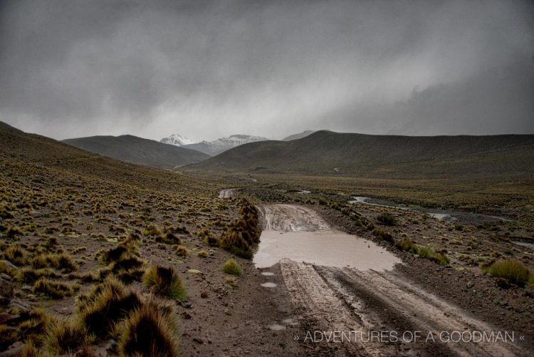 Muddy roads like this were the norm during our first day driving