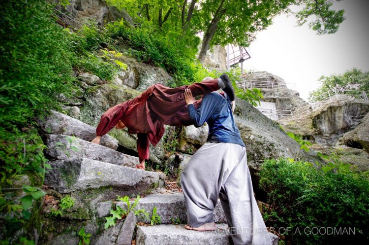 Watching the monks do wheelbarrow meditation made me think of field day as a schoolboy