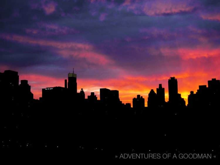 A rainbow of colors over Manhattan's East Side