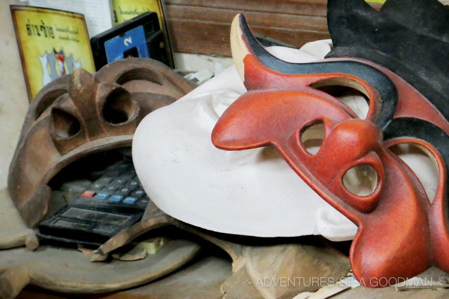 Even the random dusty masks laying around Kim Dong-pyo's workshop are incredible works of art