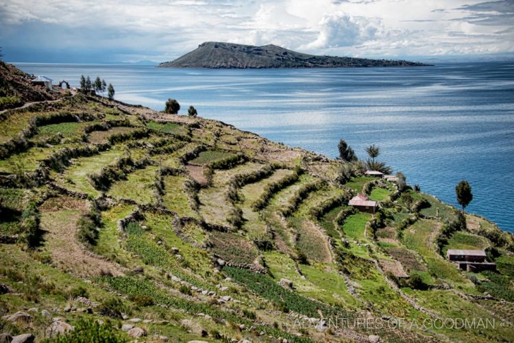 Traditional Pre-Incan terraces on Taquile Island, Lake Titicaca