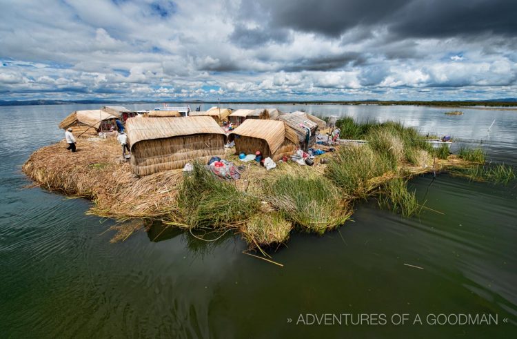 Unique to the area are the 44 manmade Uros floating reed islands; where dozens of families continue to live in the traditional style.