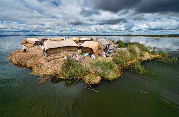 Uros floating islands in Lake Titicaca