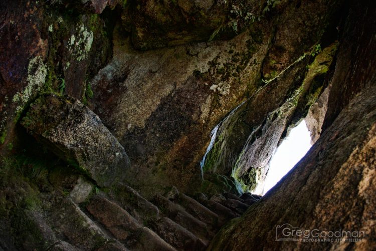 In addition to naturally-occurring tunnels, the Incas carved through solid rock to create their own.