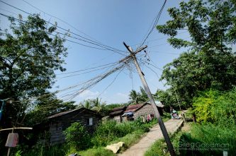 Electric wires in Dala, Burma