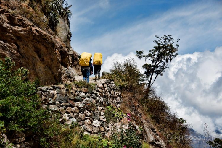 After leaving Piscacucho, this is the very first hill you climb on the Inca Trail.