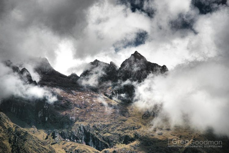 A view of Machu Picchu mountain from the Inca Trail.