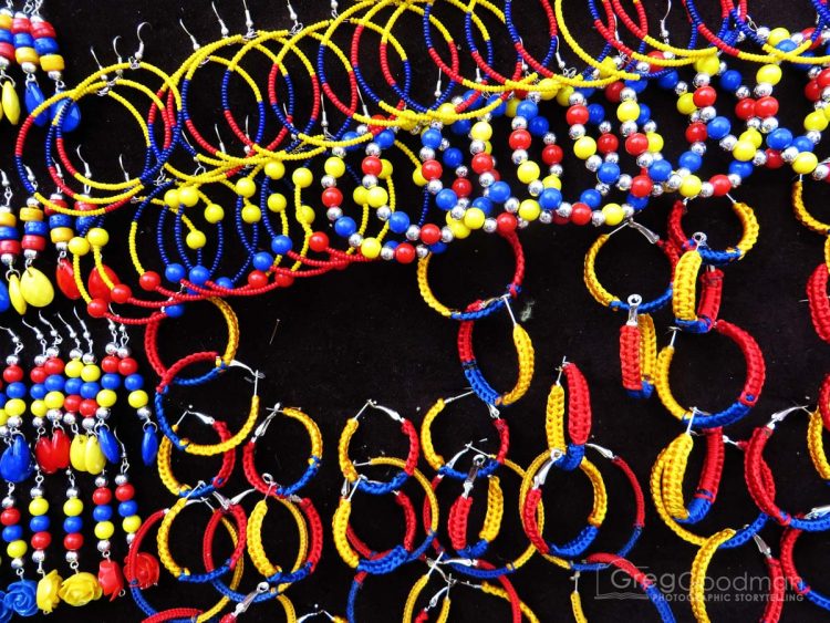 Colombian-colored bracelets and earrings for sale