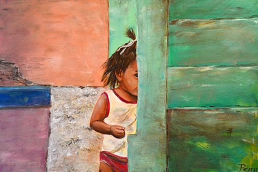 Honduras Girl. a painting by Perry Greek