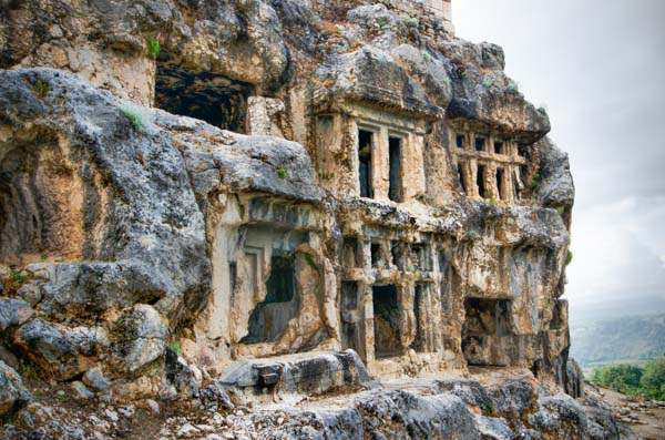 Lycian Tombs at the Tlos Ruins in Fethiye, Turkey