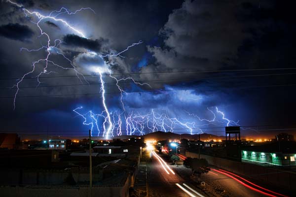A mega lightning storm in Uyuni, Bolivia