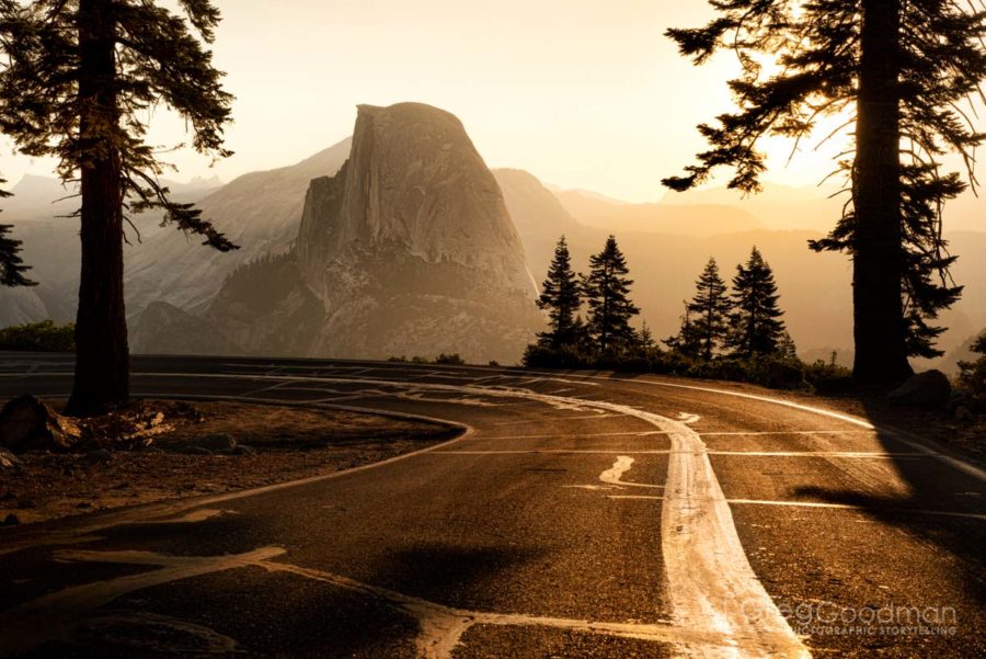 The biggest curve in Yosemite comes just before reaching Glacier Point. It's a wonder people don't get distracted by Half Dome and drive right off the cliff!