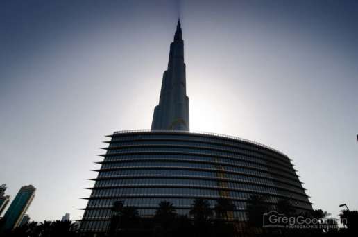 Looking up at the Burj Khalifa
