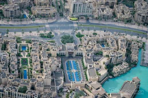 The Burj Khalifa is surrounded by the Downtown Dubai development project, which gives you plenty to do and see while standing in the tower's massive shadow