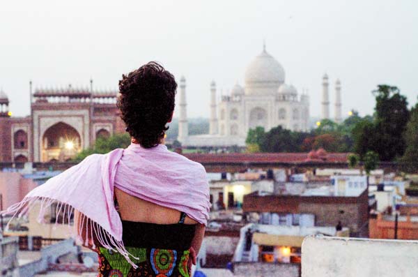 Carrie at the Taj Mahal