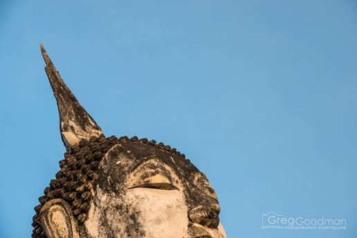 A Buddha head at Wat Mahathat