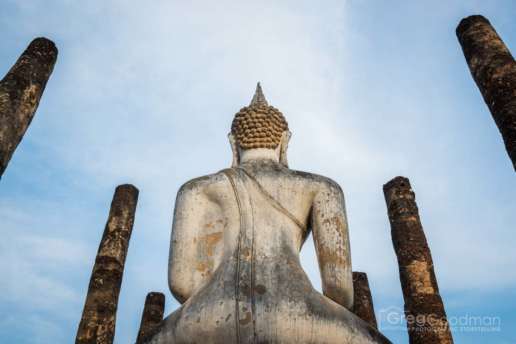 The back of the main Buddha statue at Wat Sa Sri