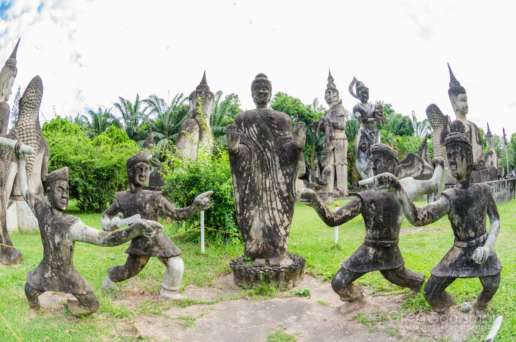 Statues at Buddha Park in Laos
