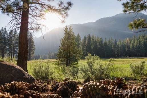 The mountains surrounding Grover Hot Springs in California