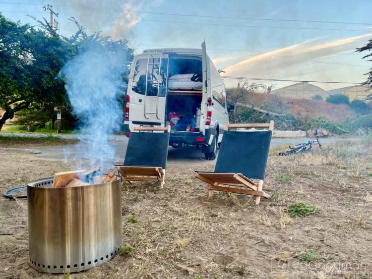 Doug VanDeCamp - a camper van on Highway 1 in California