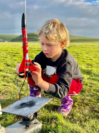 Model rocket launch at the LUNAR event in California