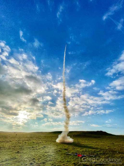 Model rocket launch at the LUNAR event in California
