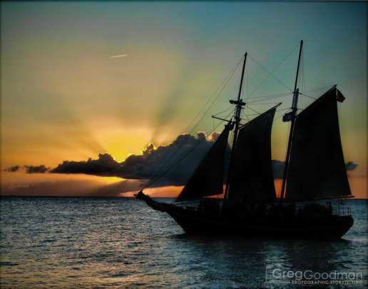 Sunset on the Atlantic Ocean in Key West, Florida