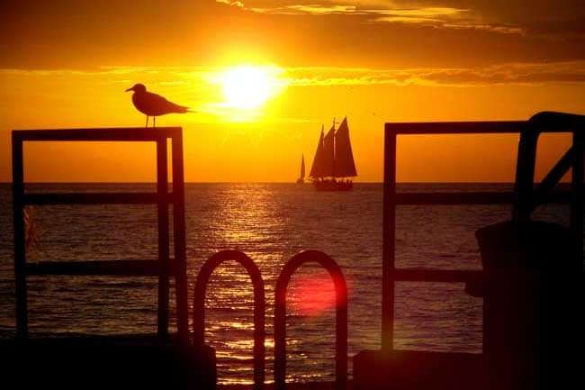 Sunset on the Atlantic Ocean in Key West, Florida