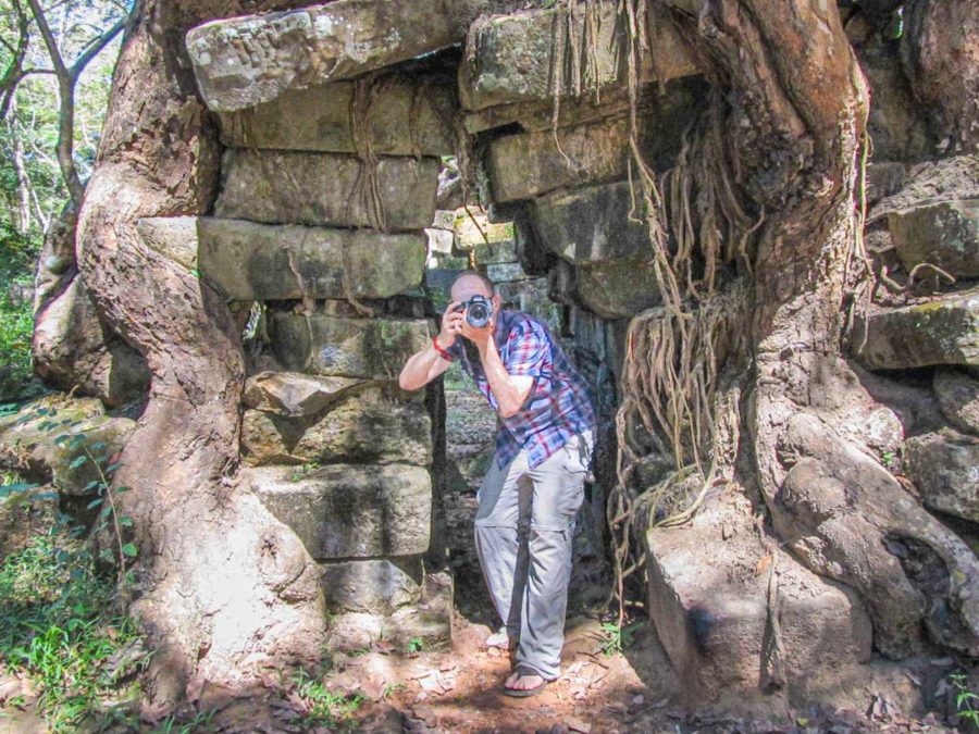 Photographing ancient Angkor ruins in Siem Reap, Cambodia